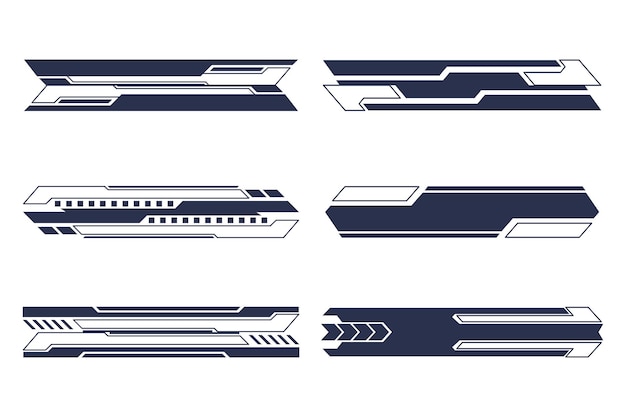 HUD scifi tech interface bars Futuristic design elements set
