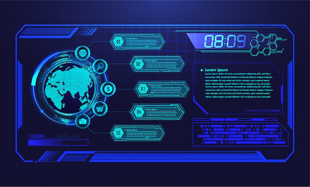 HUD world cyber circuit future technology  background