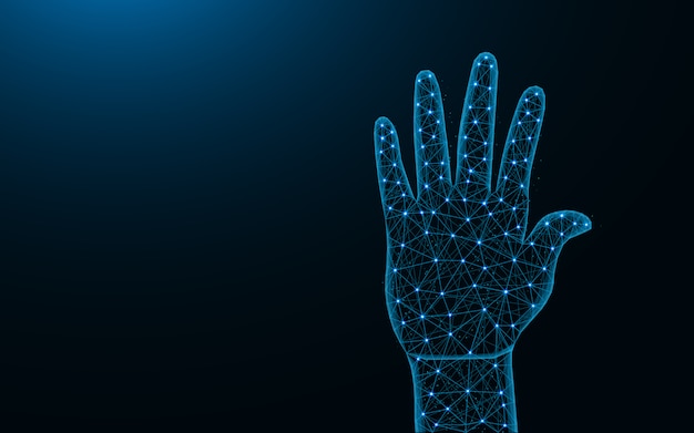 human hand low poly design
