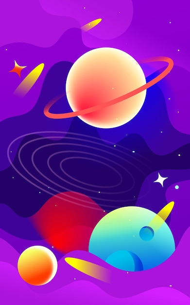 Human moon day, astronaut landing on the moon, cosmic starry sky, vector illustration