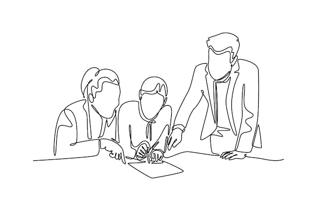 Human Resources concept Single line draw design vector graphic illustration