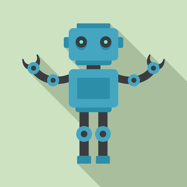 Humanoid machine icon Flat illustration of humanoid machine vector icon for web design