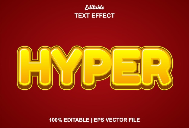 Hyper text effect with yellow color editable
