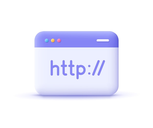 Hypertext Transfer Protocol Concept HTTP data web page Web browser internet communication protocol 3d vector icon Cartoon minimal style
