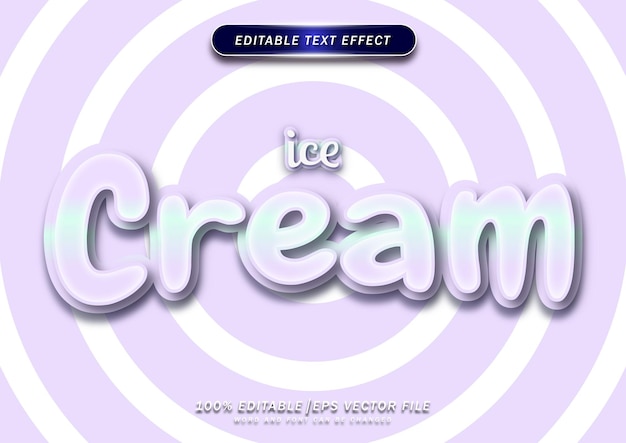 Ice cream text editable effect simple style design