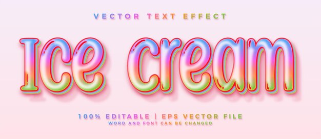 Ice cream text sweet and rainbow editable text effect