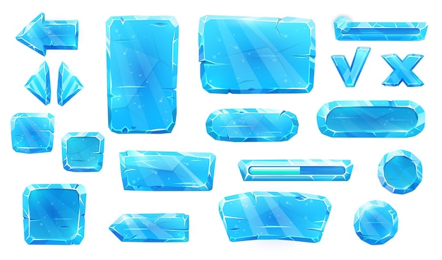 Ice crystal buttons, slider plates and arrow keys