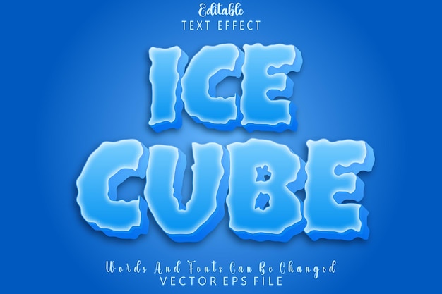 Ice Cube Editable Text Effect Emboss Cartoon Style