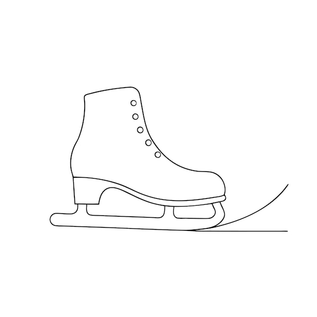 Ice skate shoe line artcoloring page