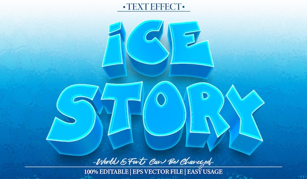 Ice Vector Text Effect Editable Alphabet Melt Frost Cold Fresh Winter
