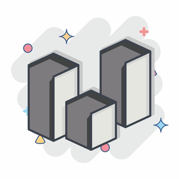 Icon 3D Visualication related to 3D Visualization symbol comic style simple design