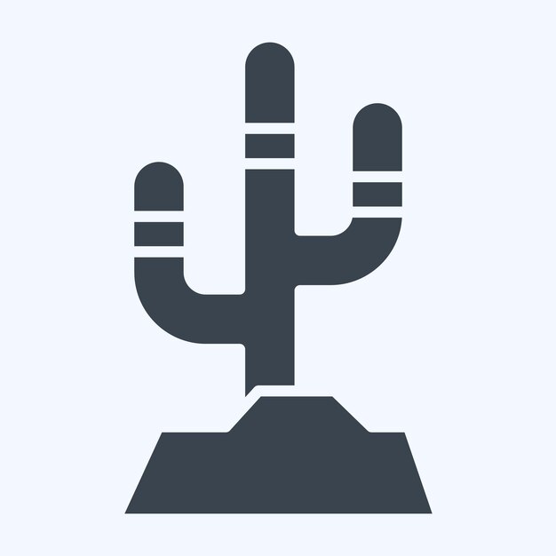 Icon Cactus related to American Indigenous symbol glyph style simple design