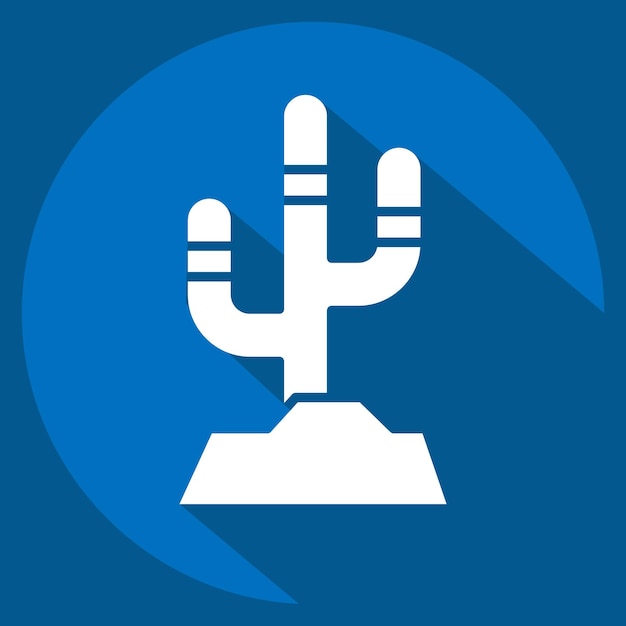 Icon Cactus related to American Indigenous symbol long shadow style simple design