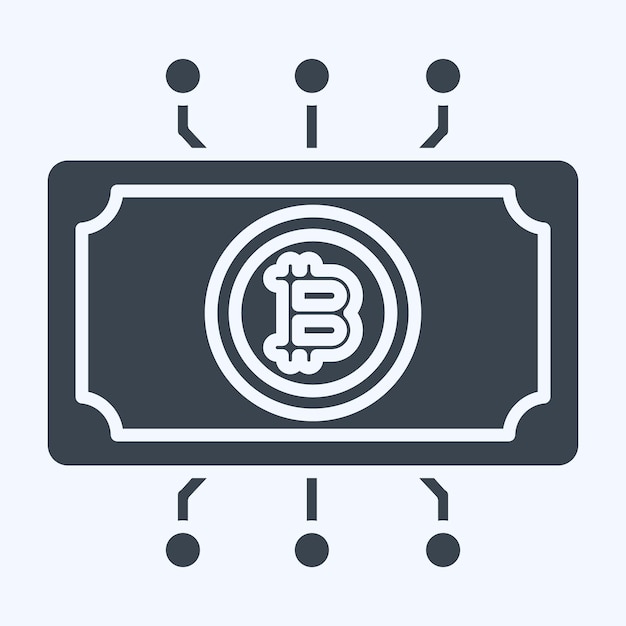 Icon Digital Currency related to Cryptography symbol glyph style simple design illustration