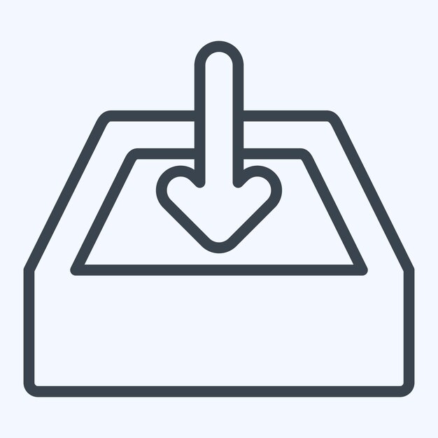 Icon Downloads related to Button Download symbol line style simple design illustration