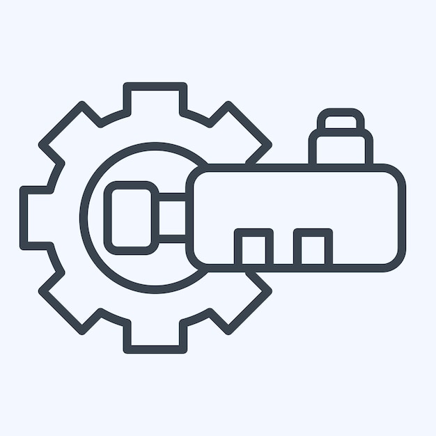 Icon Fuel tank Pressure Sensor related to Car Maintenance symbol line style simple illustration