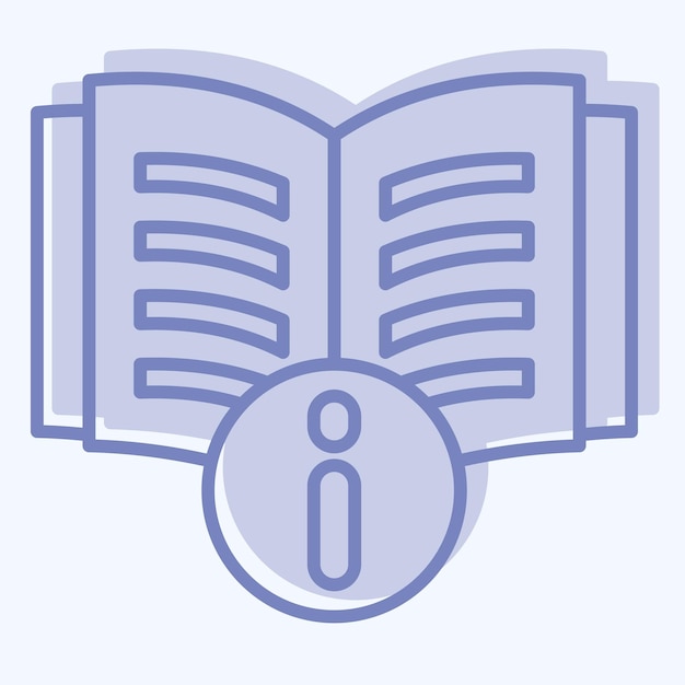 Icon Instructions related to Book symbol two tone style simple design illustration