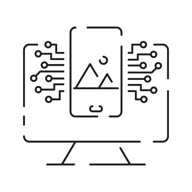 Icon Line NFT vector digital sign
