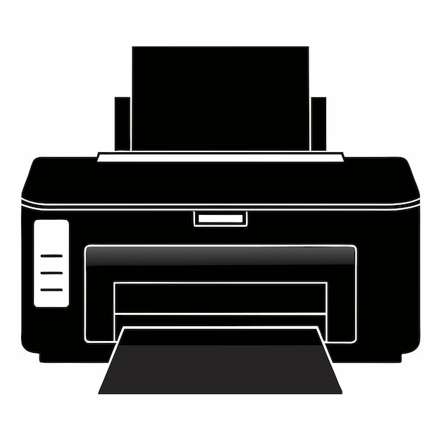 icon of a digital printer isolated on a white backdrop this simple image of a digital printer vecto