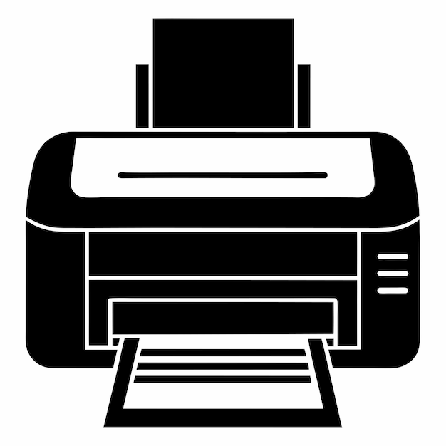 icon of a digital printer isolated on a white backdrop this simple image of a digital printer vecto