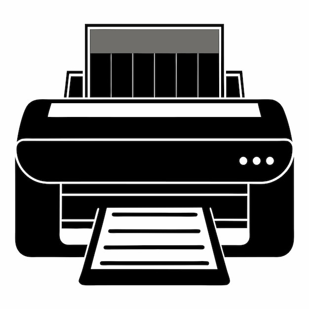 Icon of a digital printer Isolated on a white backdrop this simple image of a digital printer vecto