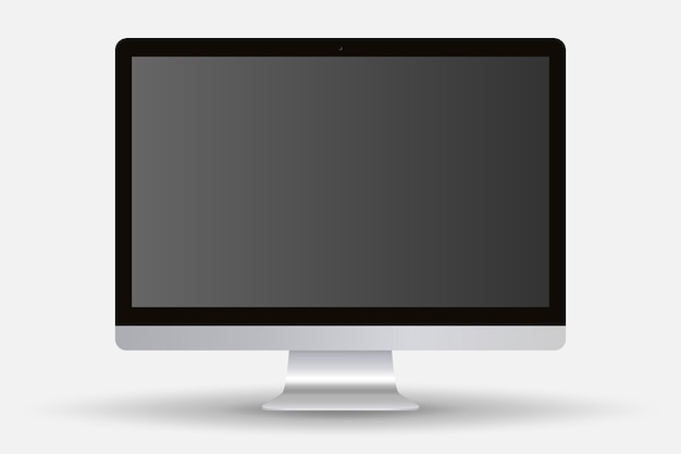 Icon of a monitor Vector on a gray background