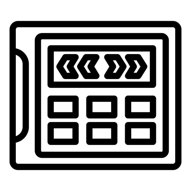 Icon of a security system control panel with arrows indicating active status