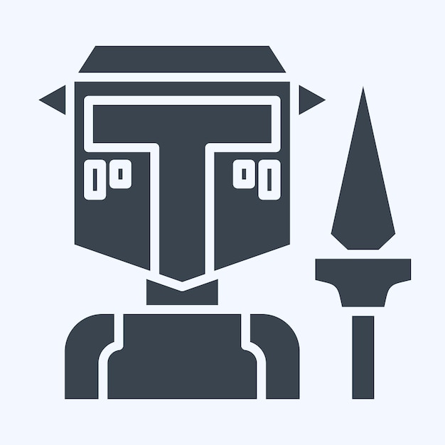 icon spear related to medieval symbol glyph style simple design editable