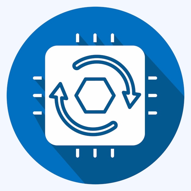 icon temporal cycle consistency related to machine learning symbol long shadow style editable