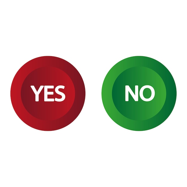 icon with green yes no buttons. vector illustration.