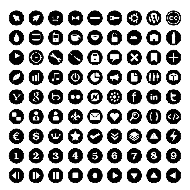 Icons Pack SHAPES number social web icon