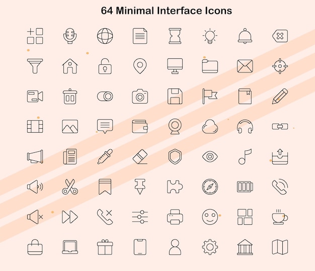 Icons representing user interface elements in a minimalistic design