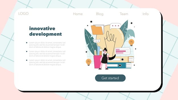 Idea web banner or landing page Creative innovations or solutions
