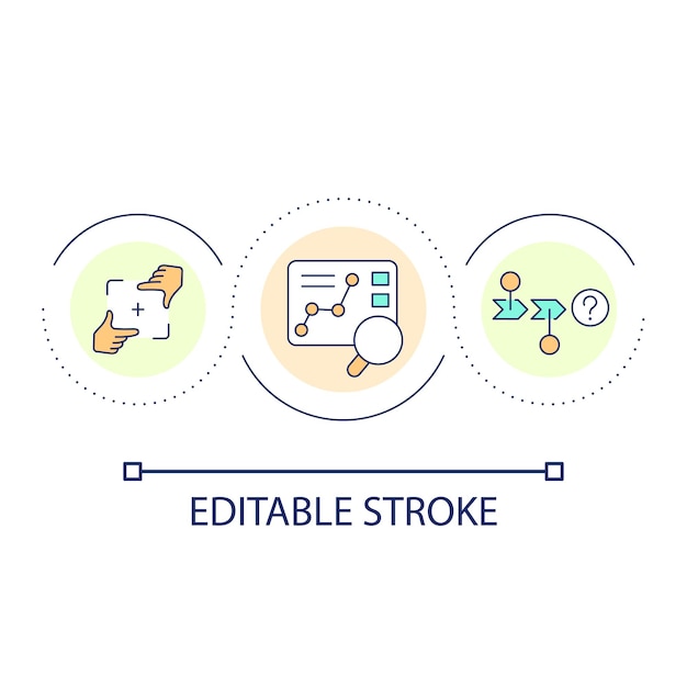 identify research object loop concept icon