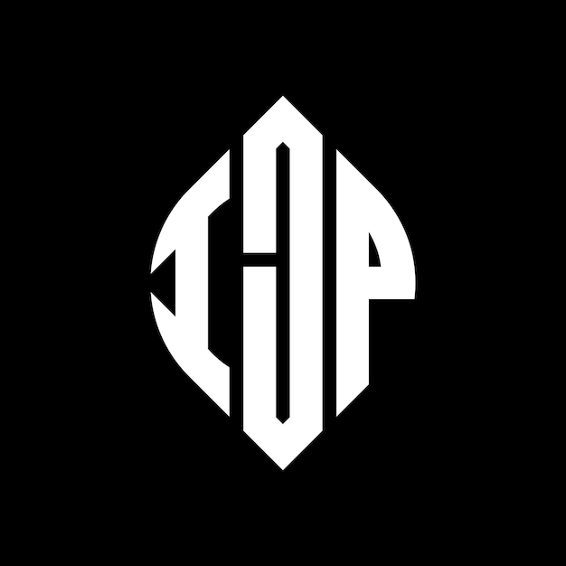 IJP circle letter logo design with circle and ellipse shape IJP ellipse letters with typographic style The three initials form a circle logo IJP Circle Emblem Abstract Monogram Letter Mark Vector