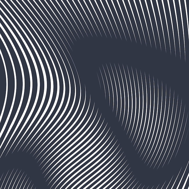 Illusive background with black chaotic lines, moire style. Contrast geometric trance pattern.