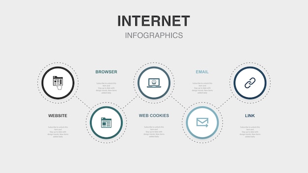 Illustration media social content technology video icons Infographic design template Creative concept with 5 steps