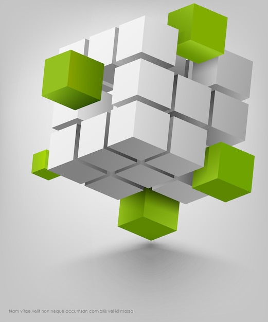 illustration of 3d cubes