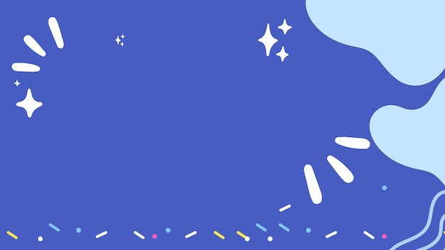 Illustration of a blue background with stars and confetti vector