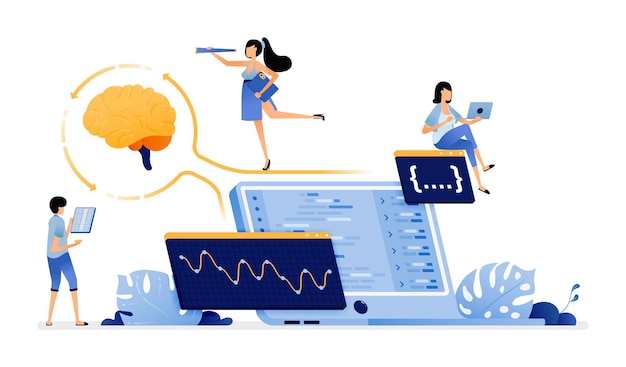 illustration of artificial intelligence technology analyzes programs