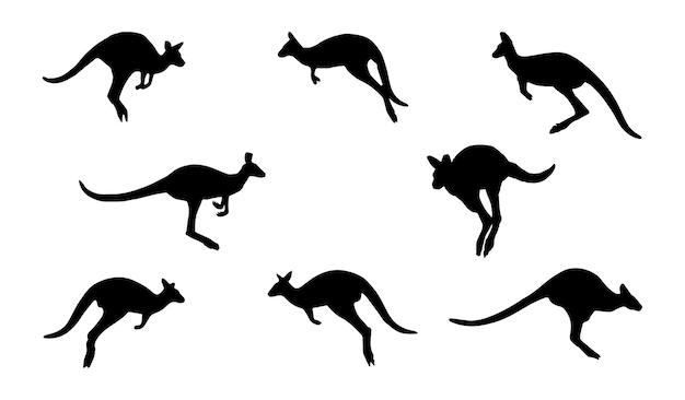 Illustration of Kangaroo Silhouette Art
