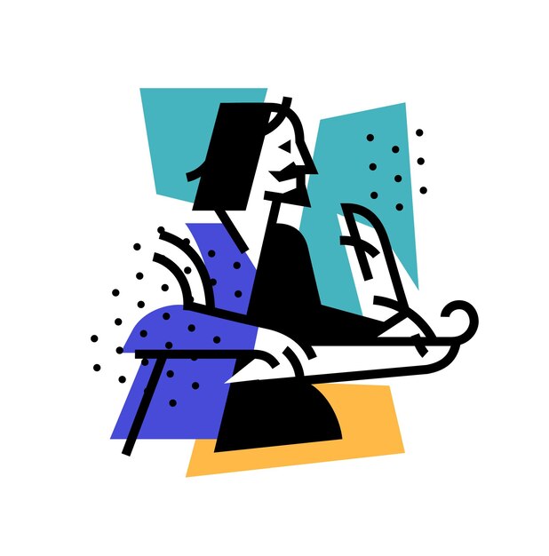 Illustration of the writer the poet Icon of the logo for the literary club