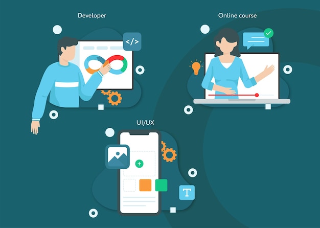 Illustration package for developer and online course