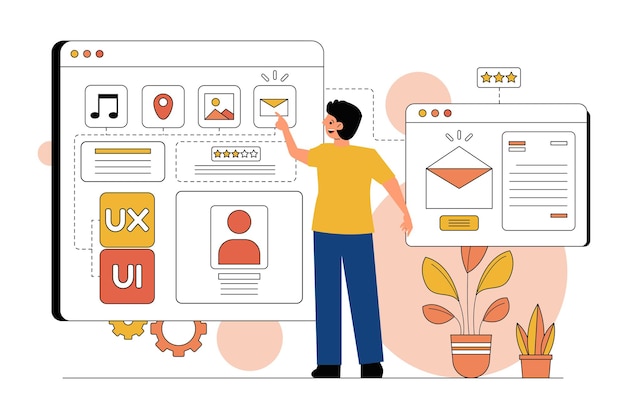 Illustration User Experience for UIUX Web