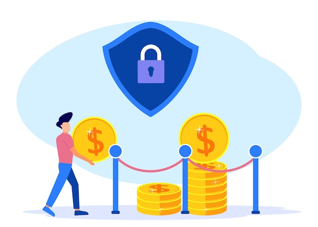 Illustration vector graphic cartoon character of security