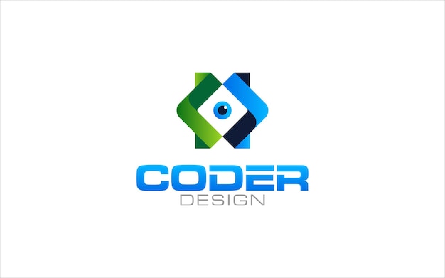 Illustration vector graphic of a coding programmer Coder Company logo design template