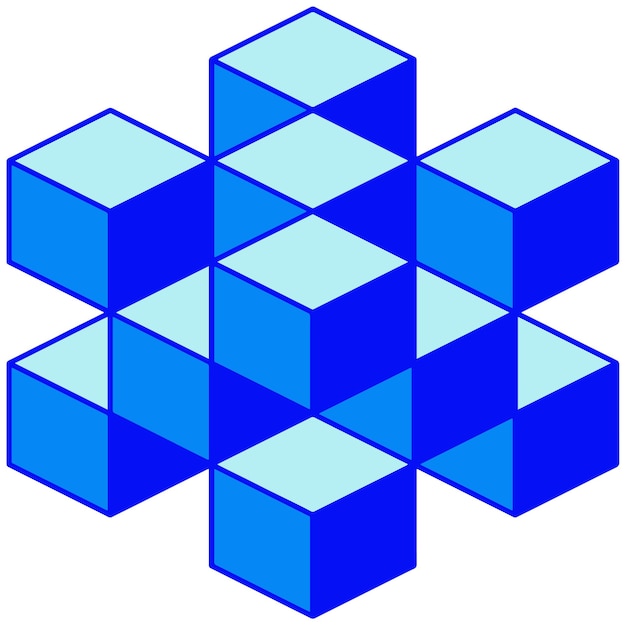 Image of a geometric figure made of cubes