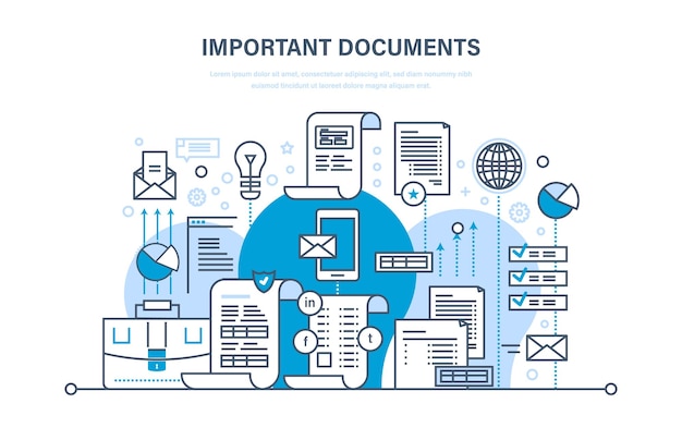 important documents concept business documents business accounts working reporting files