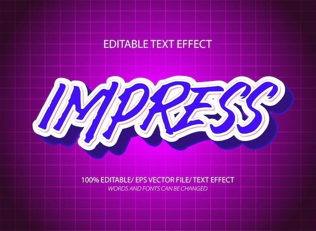 Impress 3d editable text effect template