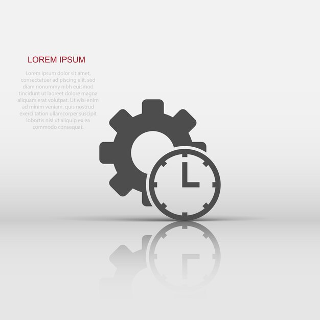 Improvement icon in flat style Gear project vector illustration on white isolated background Productivity business concept